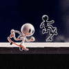 Omuleț stickman alb-negru